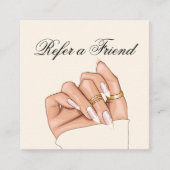 Elégant Chic Nail Salon Manicurist Carte de référe (Devant)