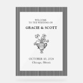 Elégant chic noir et blanc Mariage Affiche de bien (Recto)