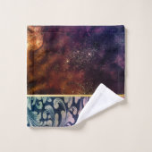 Elegant Chic Old Gold Swirls Lines Galaxy (Gant de toilette)