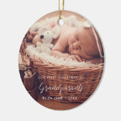 Elegant chic Ons eerste kerstfeest als grootouders Keramisch Ornament (Links)