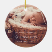Elegant chic Ons eerste kerstfeest als grootouders Keramisch Ornament (Achterkant)