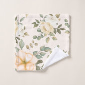 Élégant chic oranger floral (Gant de toilette)