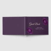 Elegant Chic Paarse Rozen Wedding Gastenboek (Volledig)