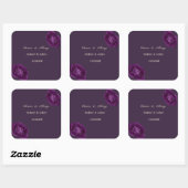 Elegant Chic Paarse Rozen Wedding Vierkante Sticker (Vel)