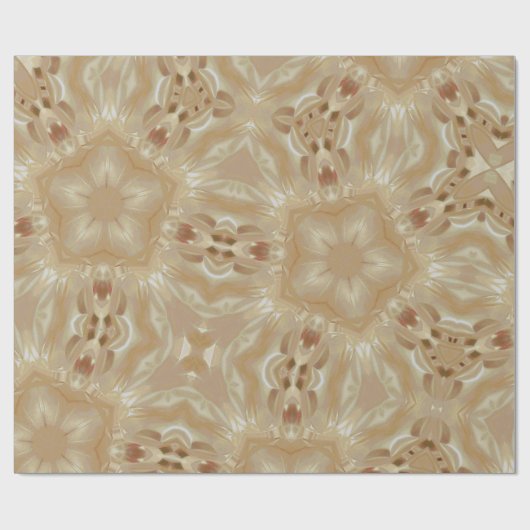 Elegant chic Pearl peach Kaleidoscopisch Star Flow Cadeaupapier (Vlak)