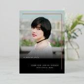 Elegant Chic Photo Afstuderen ROOS GOLD Folie Uitnodiging (Staand Voorkant)