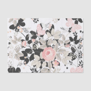 Elegant chic Pink Floral Patroon Beautify Tissuepapier