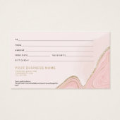 Elegant Chic Pink Gold Marble Agate Gift Kaart (Achterkant)