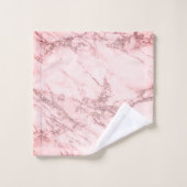 Elegant chic pink gray silver marble bad handdoek (Wasdoekje)