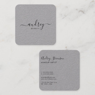 Elegant Chic Premium Gray Signature Typografie Vierkante Visitekaartje