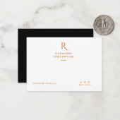 Elegant Chic Professional Gold Monogramed Notitiekaartje (Voorkant / Achterkant in situ)