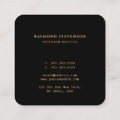 Elegant Chic Professional Gold Monogramed Vierkante Visitekaartje (Achterkant)