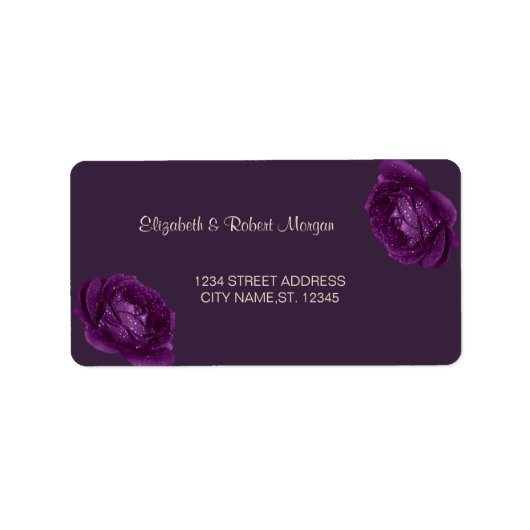 Élégant Chic Purple Rose Étiquette Mariage (Devant)
