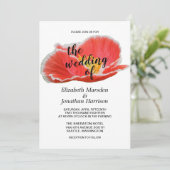 Elegant Chic Red Poppies Floral Wedding Kaart (Staand voorkant)
