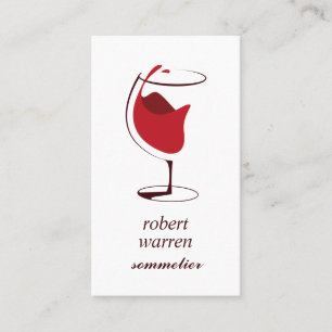 Elegant chic red wine glass Sommelier winemaker Visitekaartje