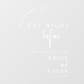 Elegant Chic Rehearsal Dinner Mirror Welcome Sign  Raamsticker (Vel)