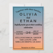 Elegant chic  retro sky Wedding Invitation Kaart (Voorkant)