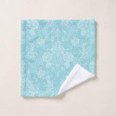 Élégant Chic Romantique Floral Damask-Mint (Gant de toilette)
