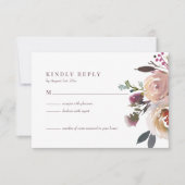 Elégant Chic Romantique Rose mariage carte RSVP (Devant)