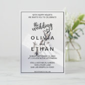 Elegant chic roos floral Wedding Invitation Kaart (Staand voorkant)