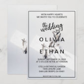 Elegant chic roos floral Wedding Invitation Kaart (Voorkant / Achterkant)