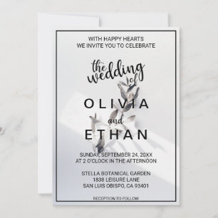 Elegant chic roos floral Wedding Invitation Kaart