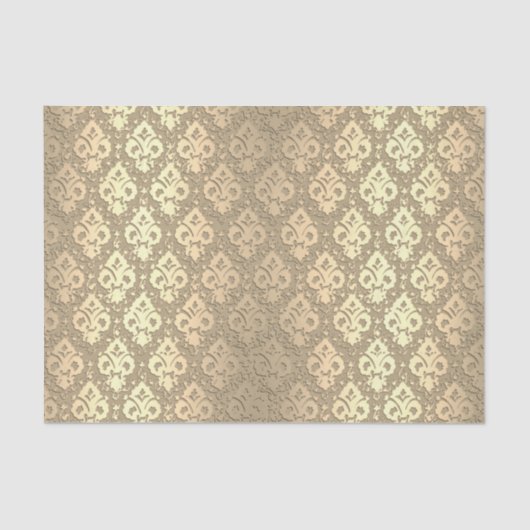 Elegant  Chic Roos Gold Damask Tissuepapier (Voorkant)