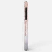 Elegant Chic Roos Gold Glitter Drivers Monogram Case-Mate iPhone Case (Achterkant/links)