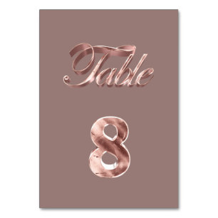 Elegant Chic Roos Gold Party-gasten Tabel nummer 8 Kaart