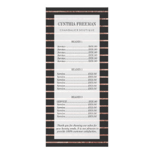 Elegant Chic Roos Gold Stripes en Black Reclamekaart