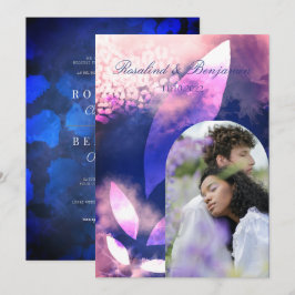 Elegant Chic Roos Gold Violet Arch Foto Weddenscha Kaart