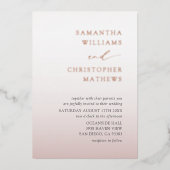 Elegant Chic Rose Gold Typography Wedding Folie Uitnodiging (Voorkant)