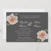 Elégant Chic Rose Mariage Floral Invitation (Devant)