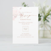 Elegant Chic Rose Mariage QRcode RSVP (Debout devant)