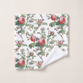 Élégant Chic Rose rose Vintage Floral (Gant de toilette)