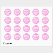Elegant Chic Roze en Wit Happy Moederdag Ronde Sticker (Vel)