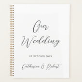 Elegant  Chic Roze Paard Toile Bruiloft Planner (Voorkant)