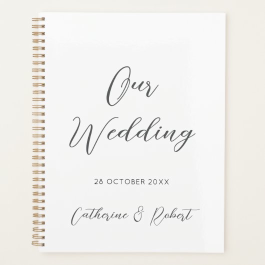 Elegant  Chic Roze Paard Toile Bruiloft Planner (Voorkant)