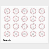 Elegant Chic Roze Paard Toile Bruiloft Ronde Sticker (Vel)