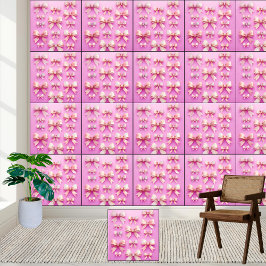 Elegant & Chic Roze Waterverf Bows Patroon Behang