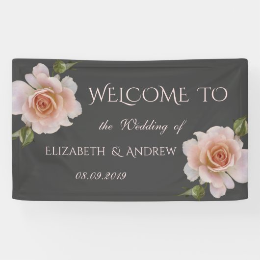 Elegant Chic Rozen Wedding Banner (Horizontaal)