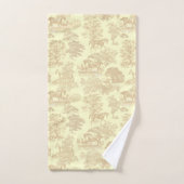 Elégant Chic Rustique Cheval Beige Crème Toile (Serviette à main)