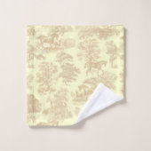 Elégant Chic Rustique Cheval Beige Crème Toile (Gant de toilette)