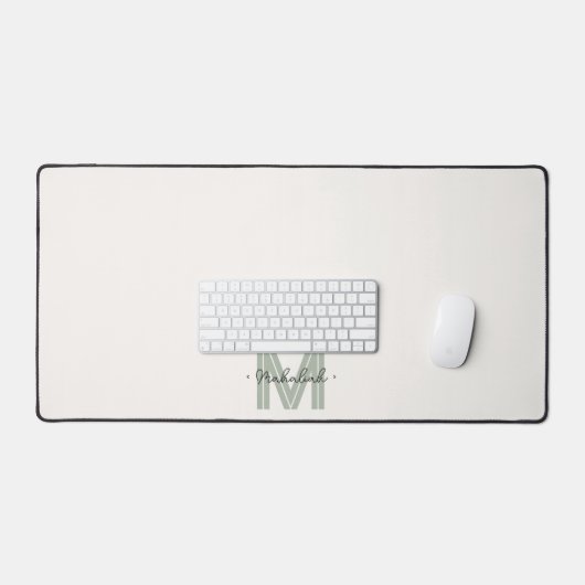 Élégant Chic Sage Green Script Monogramme (Clavier et souris)