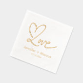 Élégant Chic Script Love Heart Mariage (Gauche)