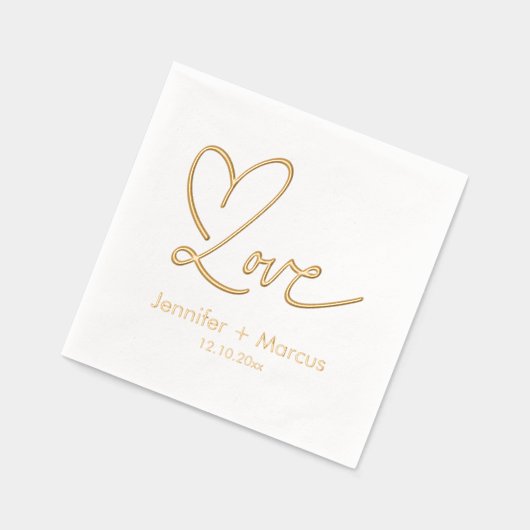 Élégant Chic Script Love Heart Mariage (Gauche)