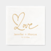 Élégant Chic Script Love Heart Mariage (Recto)