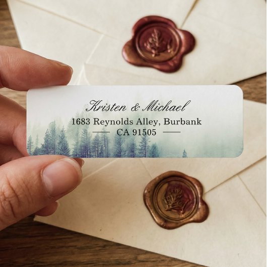 Elegant Chic Seasonal Pine Trees Forest Etiket