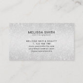 Elegant Chic Silver Glitter Monogram Visitekaartje (Achterkant)