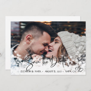Elegant Chic Silver Hearts, foto sparen de Datum Save The Date